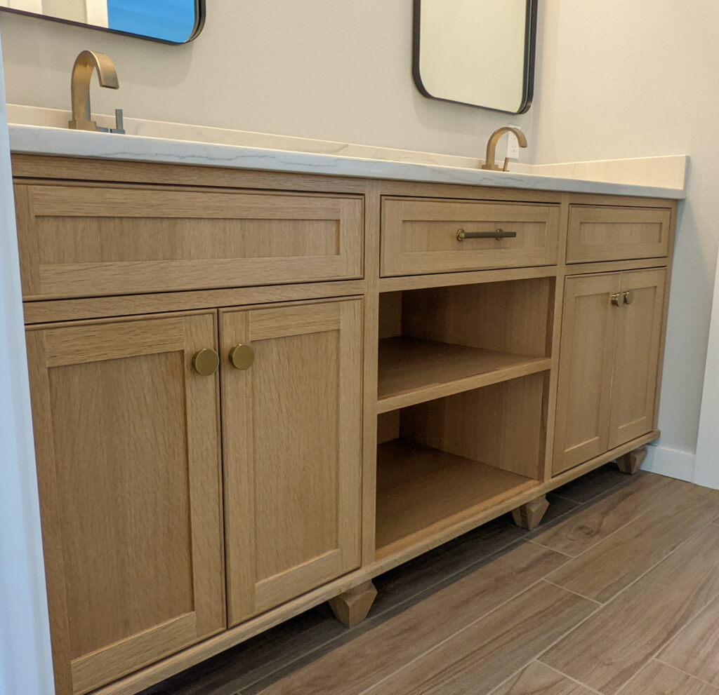 White oak vanities – Syzygy Woodworks